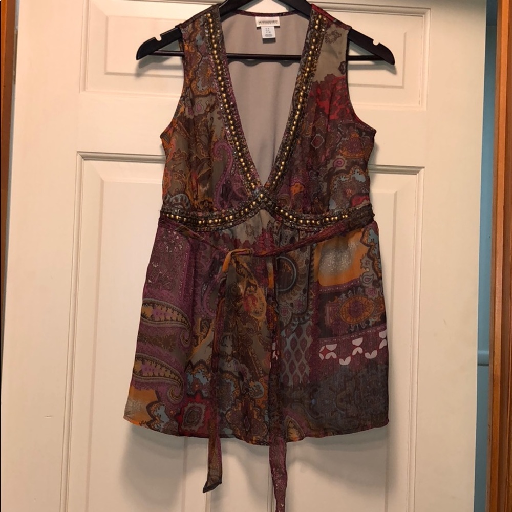MOTHERHOOD MATERNITY MULTICOLOR SLEEVELESS BLOUSE